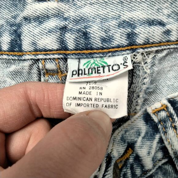 Vintage Palmettos Shorts Sz 10 High Rise Acid Wash Distressed Pleated Denim - Picture 8 of 9